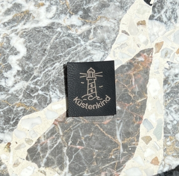 Kunstlederlabel Schwarz - Gold Küstenkind